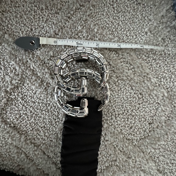 GUCCI black stretch belt in super rich stretchy satin size 80/32 - Picture 4 of 5